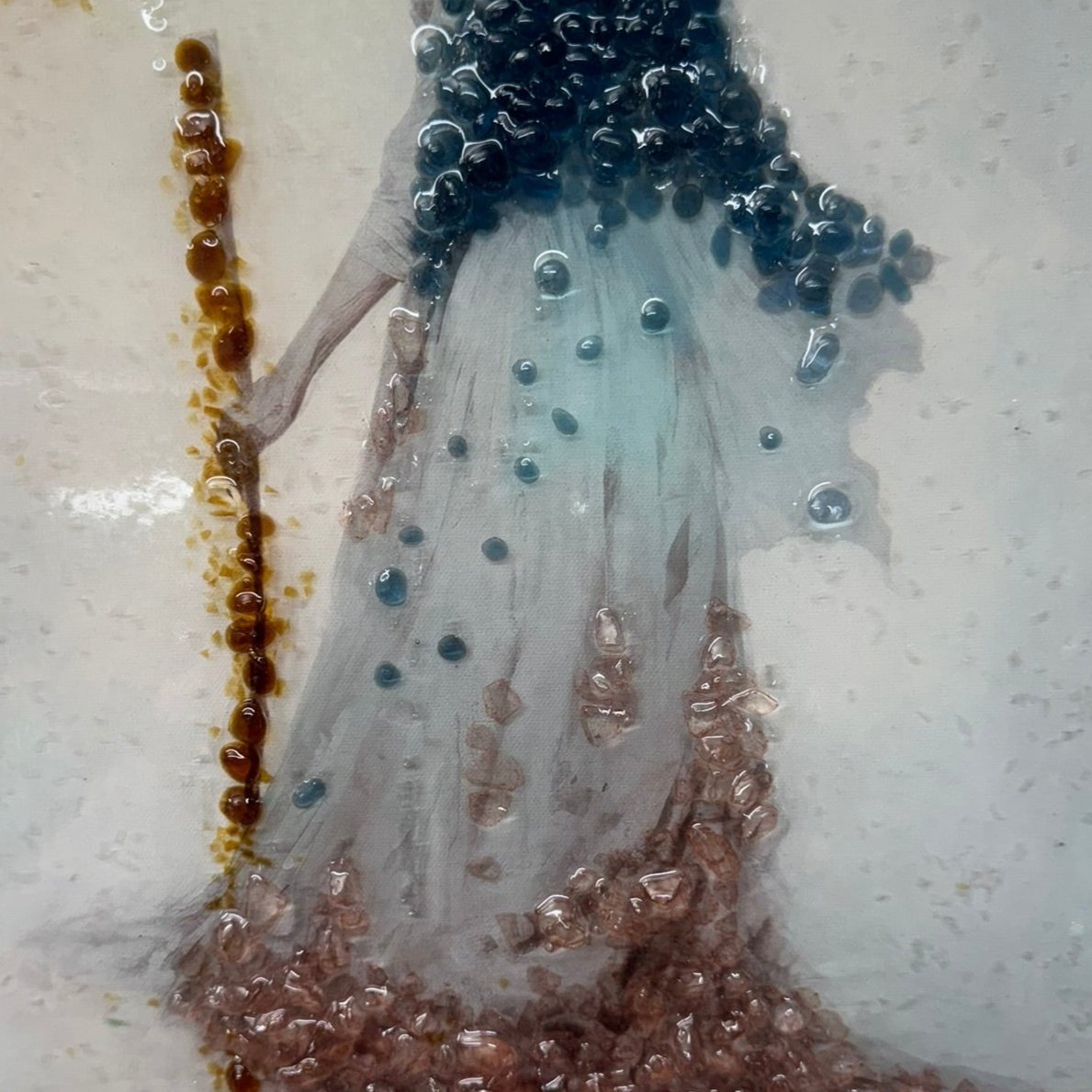 v with Crushed Glass, Spooky Decor for Witchy Homes & Halloween Gifting Resin