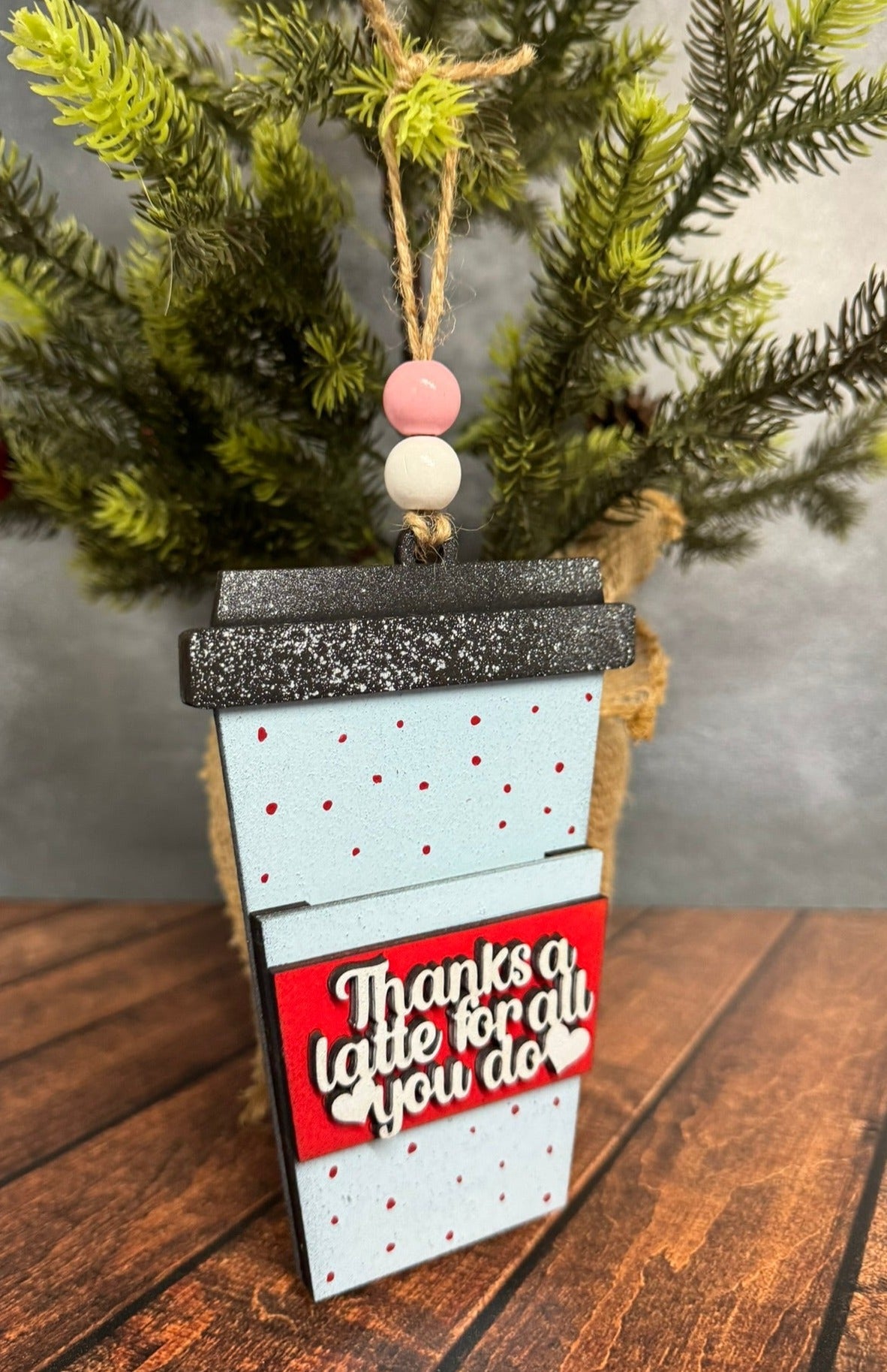 Valentine Latte Cup Ornament Gift Card Holder - Nifty Decor & More