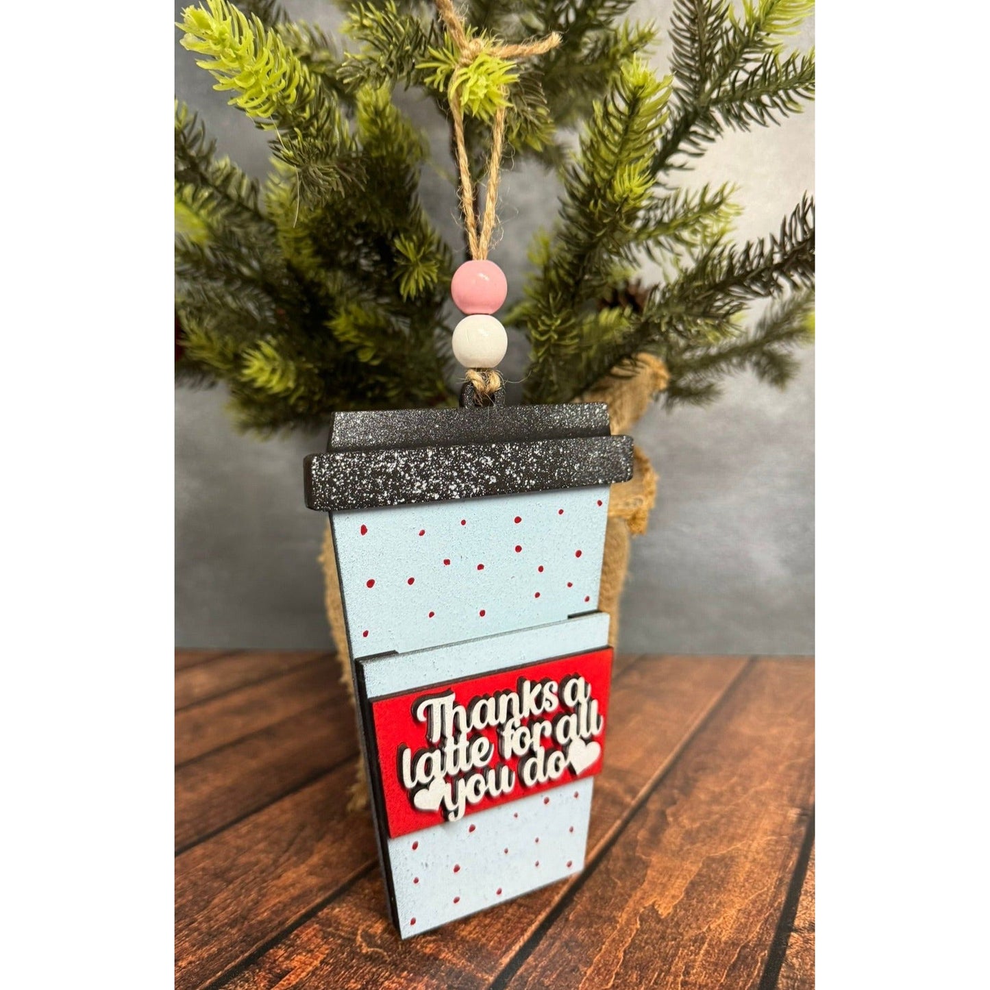 Valentine Latte Cup Ornament Gift Card Holder Valentine Gift Card Holder Thanks Latte