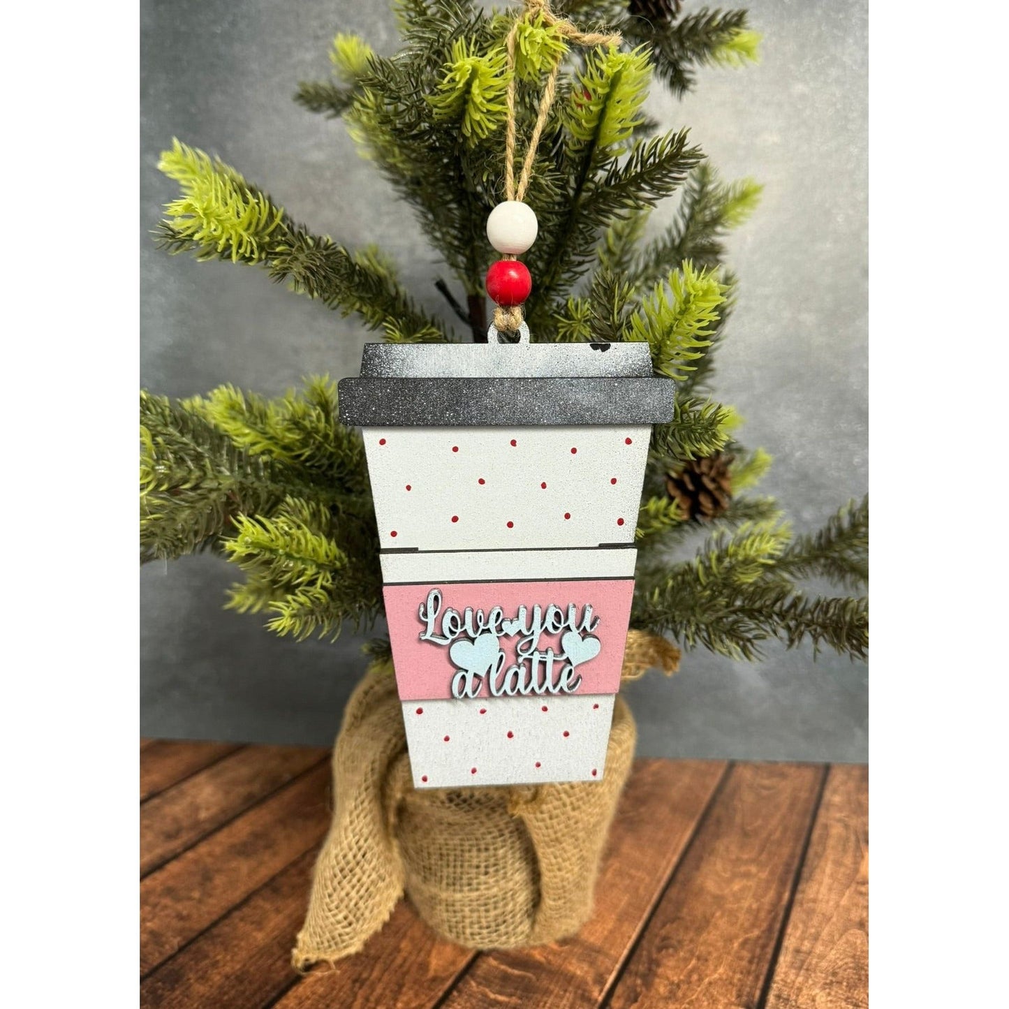 Valentine Latte Cup Ornament Gift Card Holder Valentine Gift Card Holder Coffee Valentine