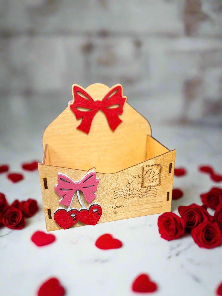Valentine Love Letter Goodie Box - Fill with Special Gifts | Unique Candy Gift Box Idea for Sweethearts Bows