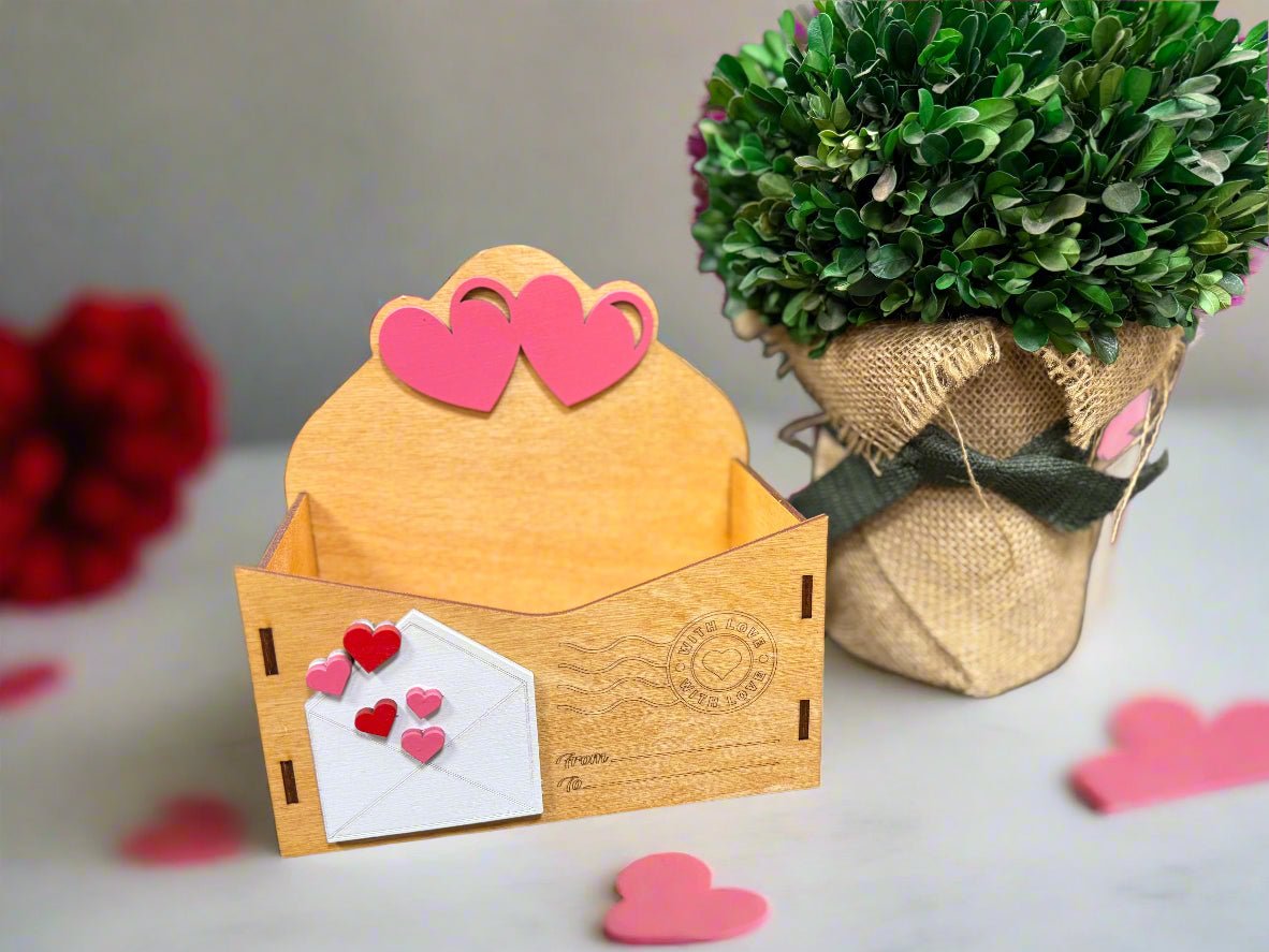Valentine Love Letter Goodie Box - Fill with Special Gifts | Unique Candy Gift Box Idea for Sweethearts Letter Hearts