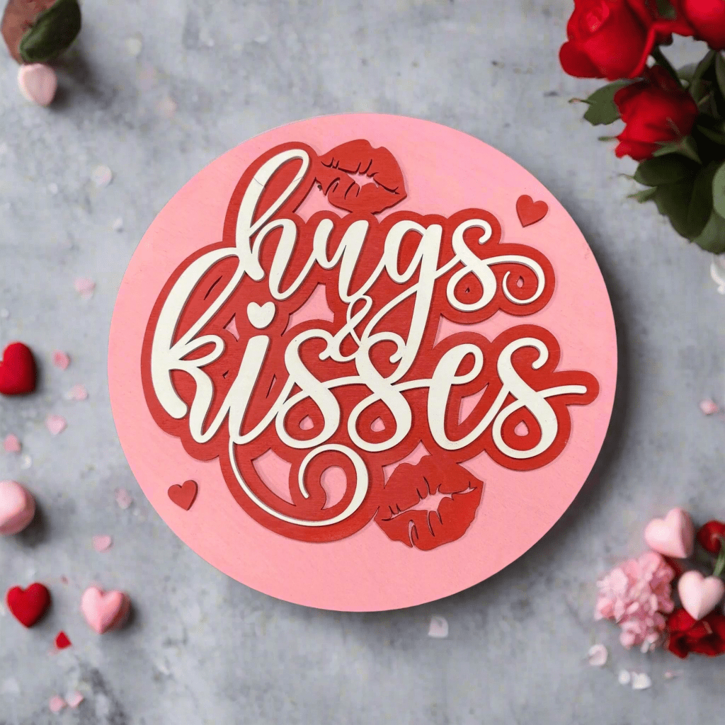 Valentine Sign Hangers Hugs Kisses