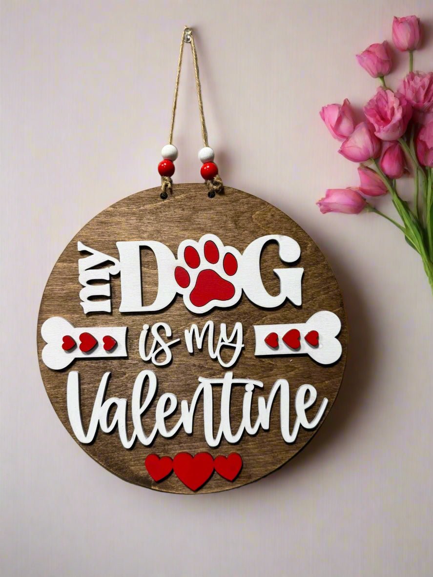 Valentine Sign Hangers Dog Valentine