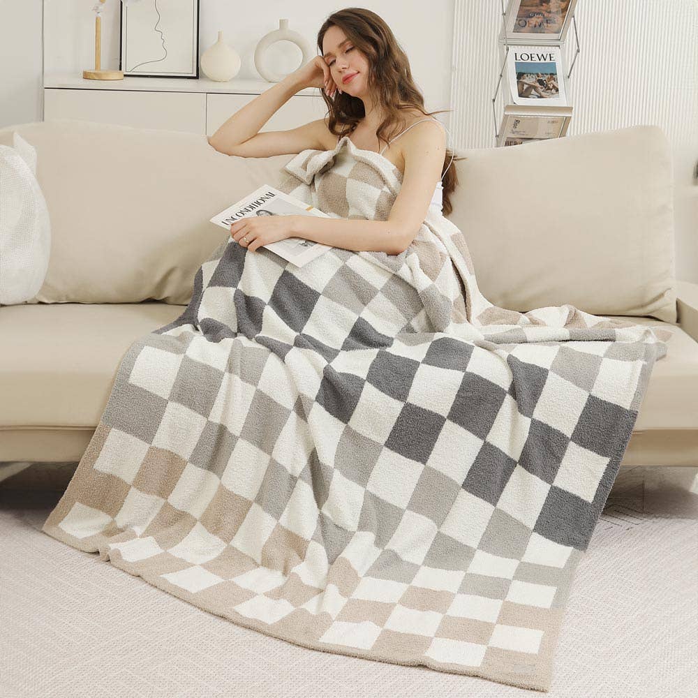 Vibrant Multicolor Checkered Reversible Throw Blanket, Cuddle-Ready Cozy Home Essential, Fabulous Gift Idea Throw Blanket