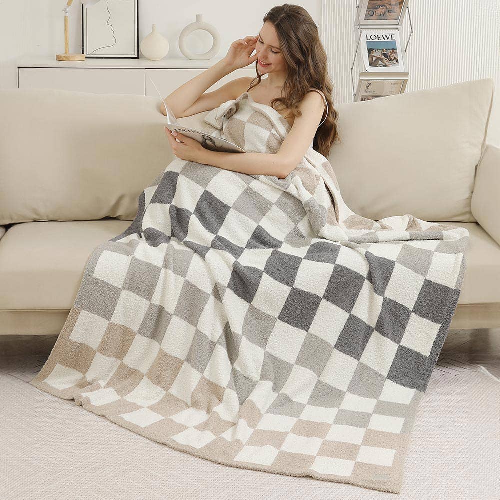 Vibrant Multicolor Checkered Reversible Throw Blanket, Cuddle-Ready Cozy Home Essential, Fabulous Gift Idea Throw Blanket