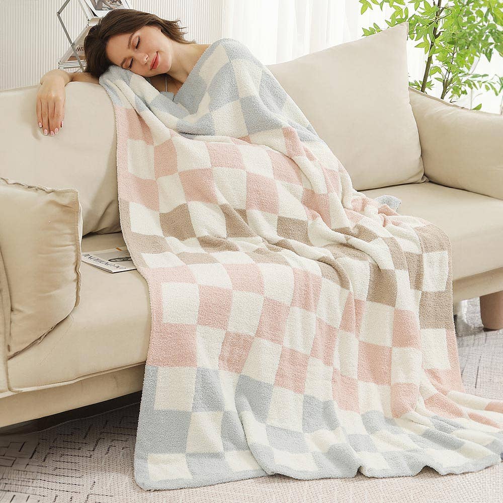 Vibrant Multicolor Checkered Reversible Throw Blanket, Cuddle-Ready Cozy Home Essential, Fabulous Gift Idea Throw Blanket