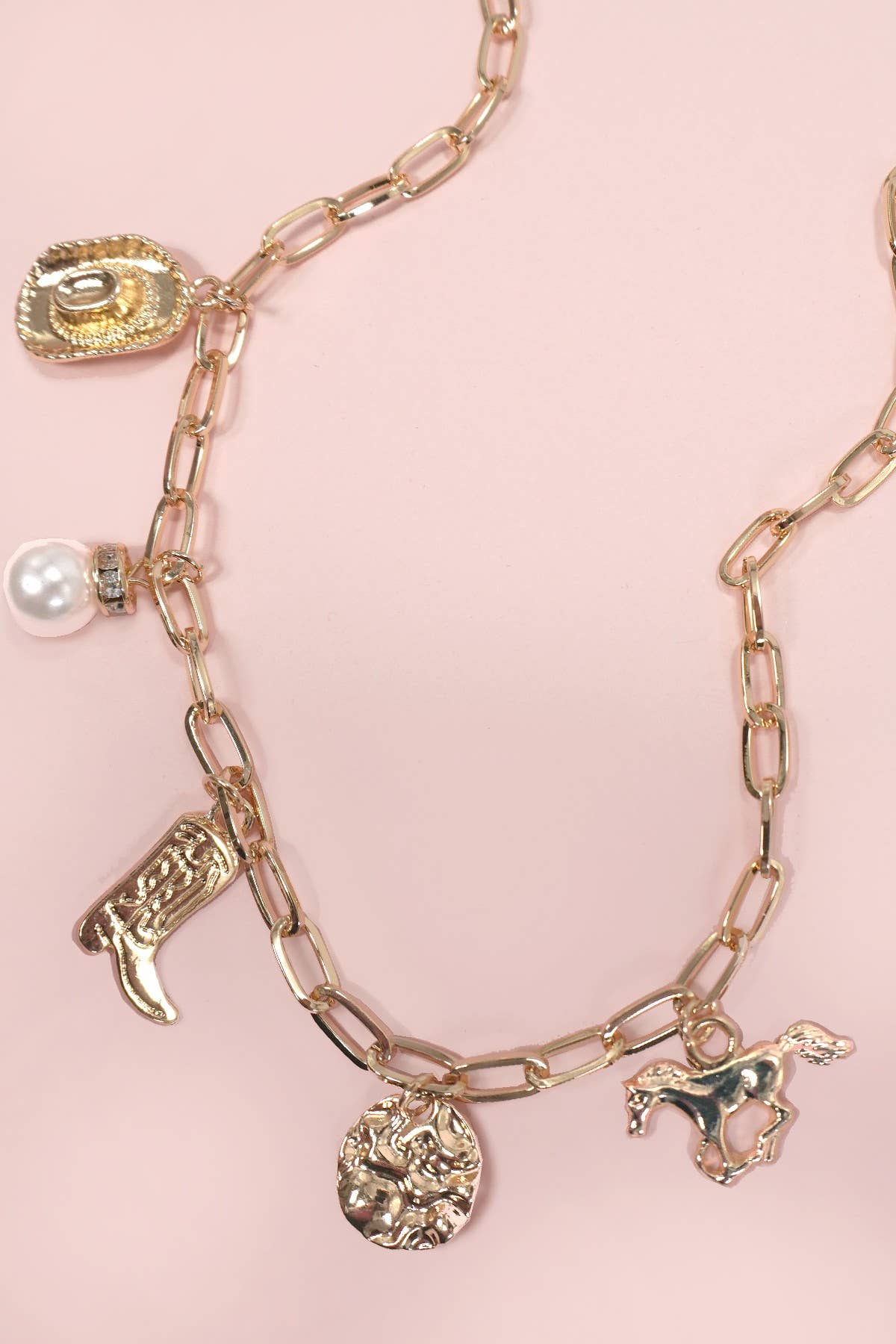 Western Charm Necklace, Boot Star Hat Horseshoe Design, Stylish Preppy Jewelry, Gift for Western Lovers - Nifty Decor & More