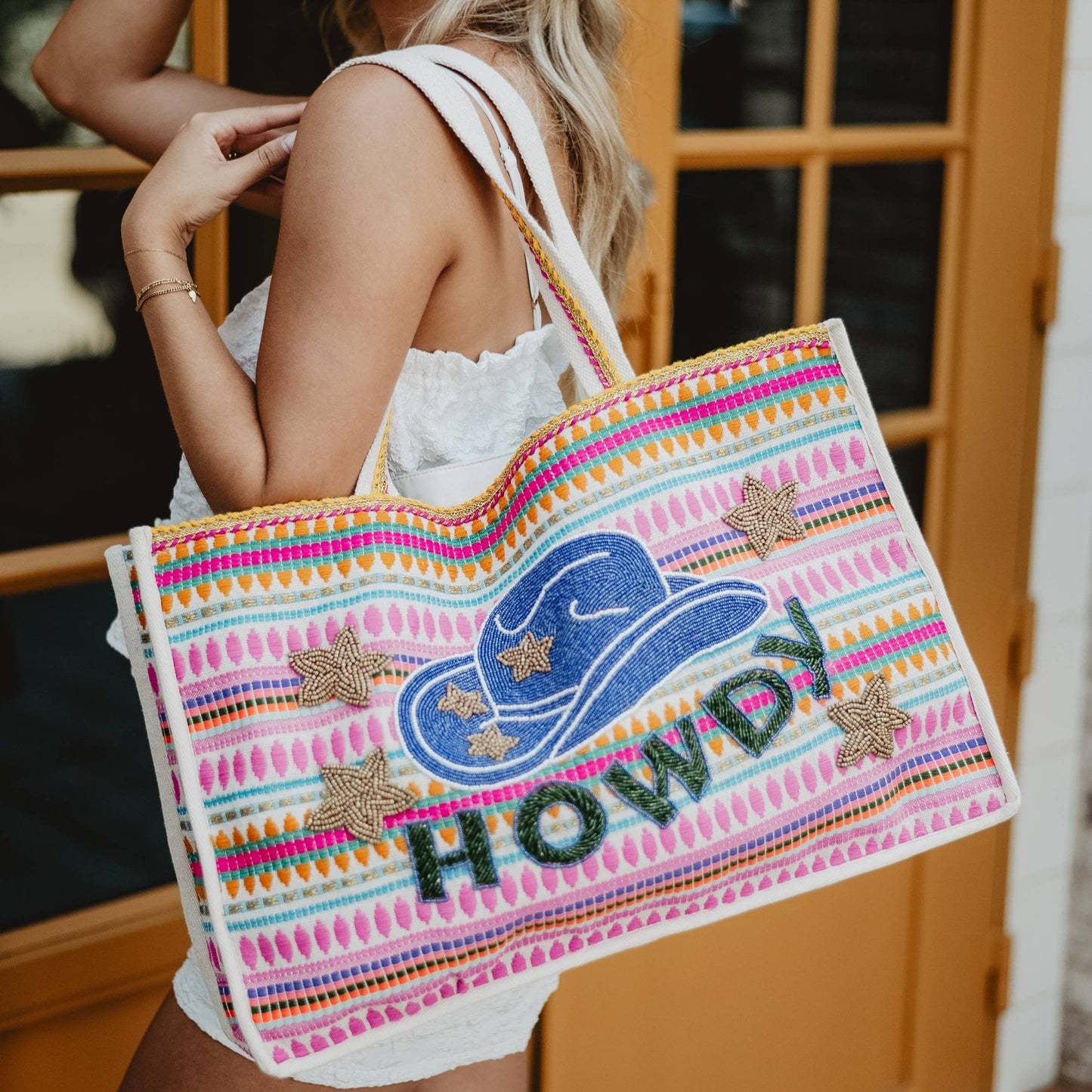 Western Chic Tote Bags, Canvas Cowgirl Bag for Beach & Everyday Use, Must-Have Trendy Gift for Her Tote Bag