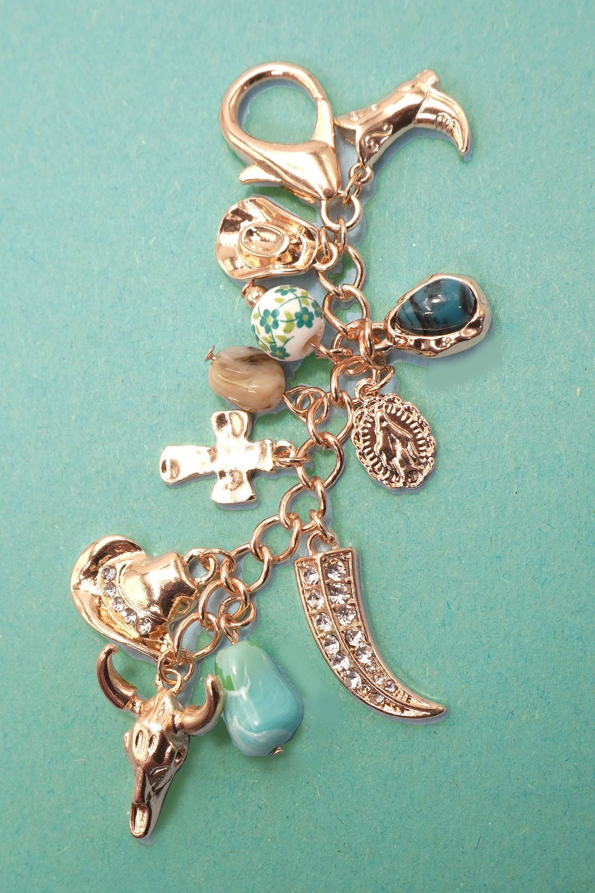Western Porcelain Bag Charm, Cross Boot & Cowboy Hat Designs, Multi - Purpose Bag and Necklace Charm, Cowgirl Gift - Nifty Decor & More