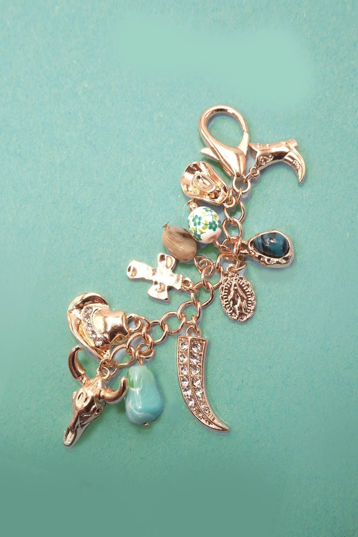 Western Porcelain Bag Charm, Cross Boot & Cowboy Hat Designs, Multi - Purpose Bag and Necklace Charm, Cowgirl Gift - Nifty Decor & More