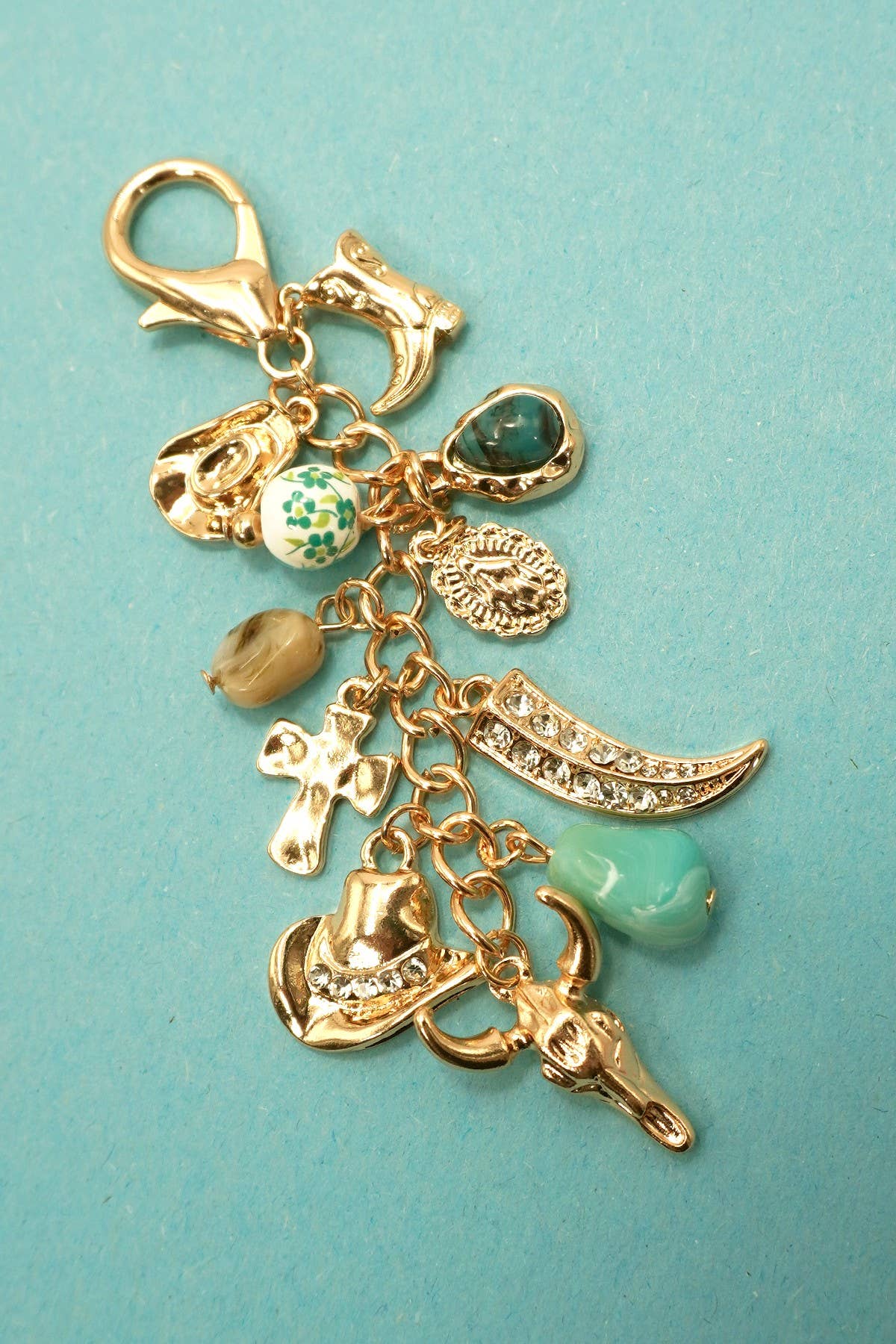 Western Porcelain Bag Charm, Cross Boot & Cowboy Hat Designs, Multi - Purpose Bag and Necklace Charm, Cowgirl Gift - Nifty Decor & More