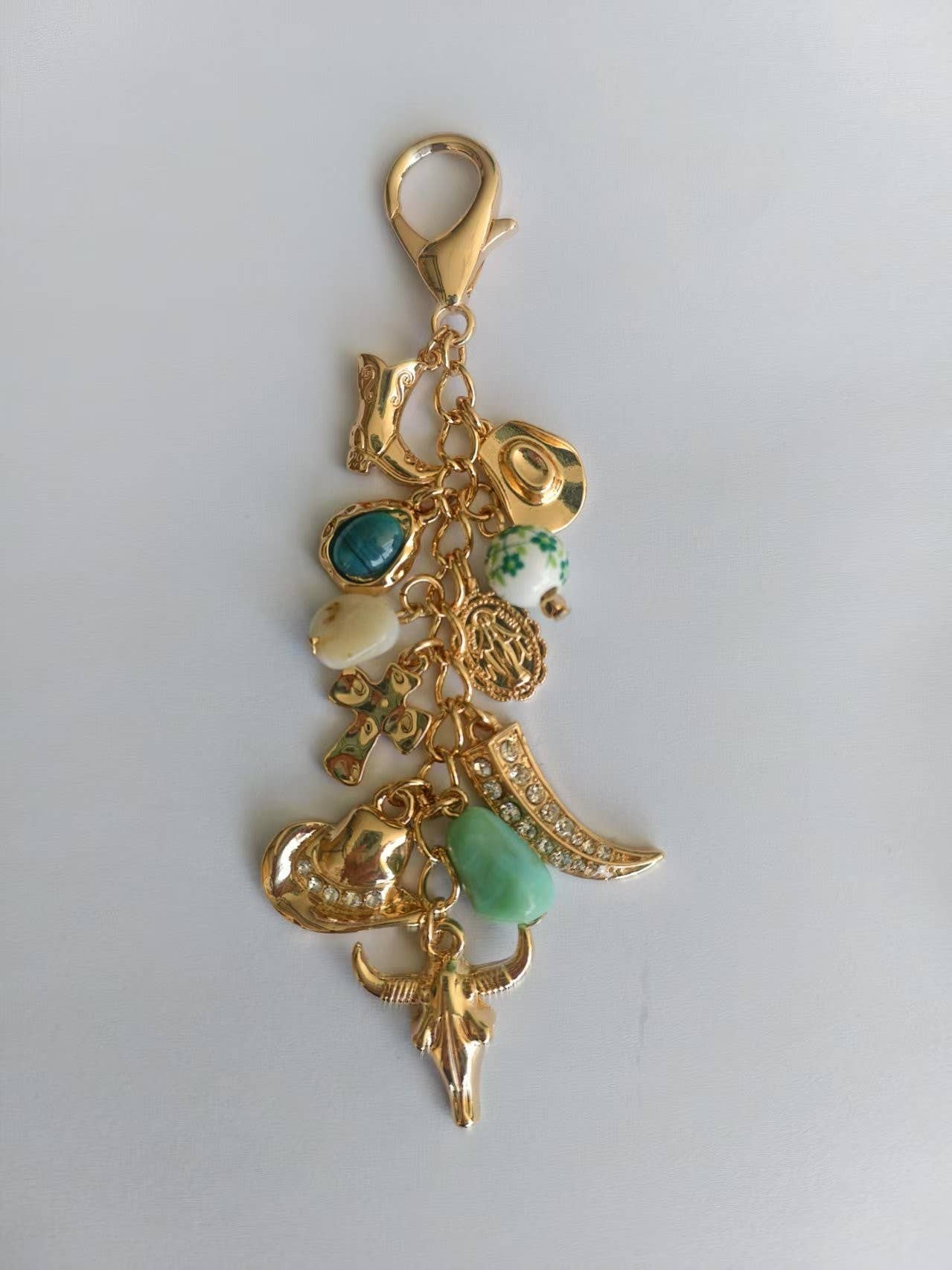Western Porcelain Bag Charm, Cross Boot & Cowboy Hat Designs, Multi - Purpose Bag and Necklace Charm, Cowgirl Gift - Nifty Decor & More