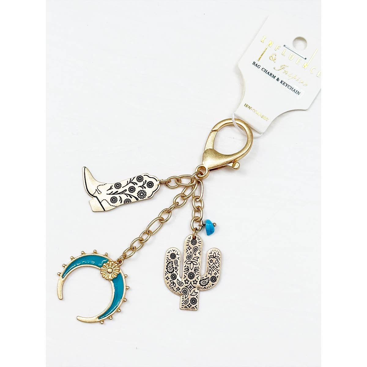 Western Style Bag Charms, Rustic Mixed Design Accessory for Bags and Keys, Unique Gift for Cowgirls and Cowboys - Nifty Decor & More