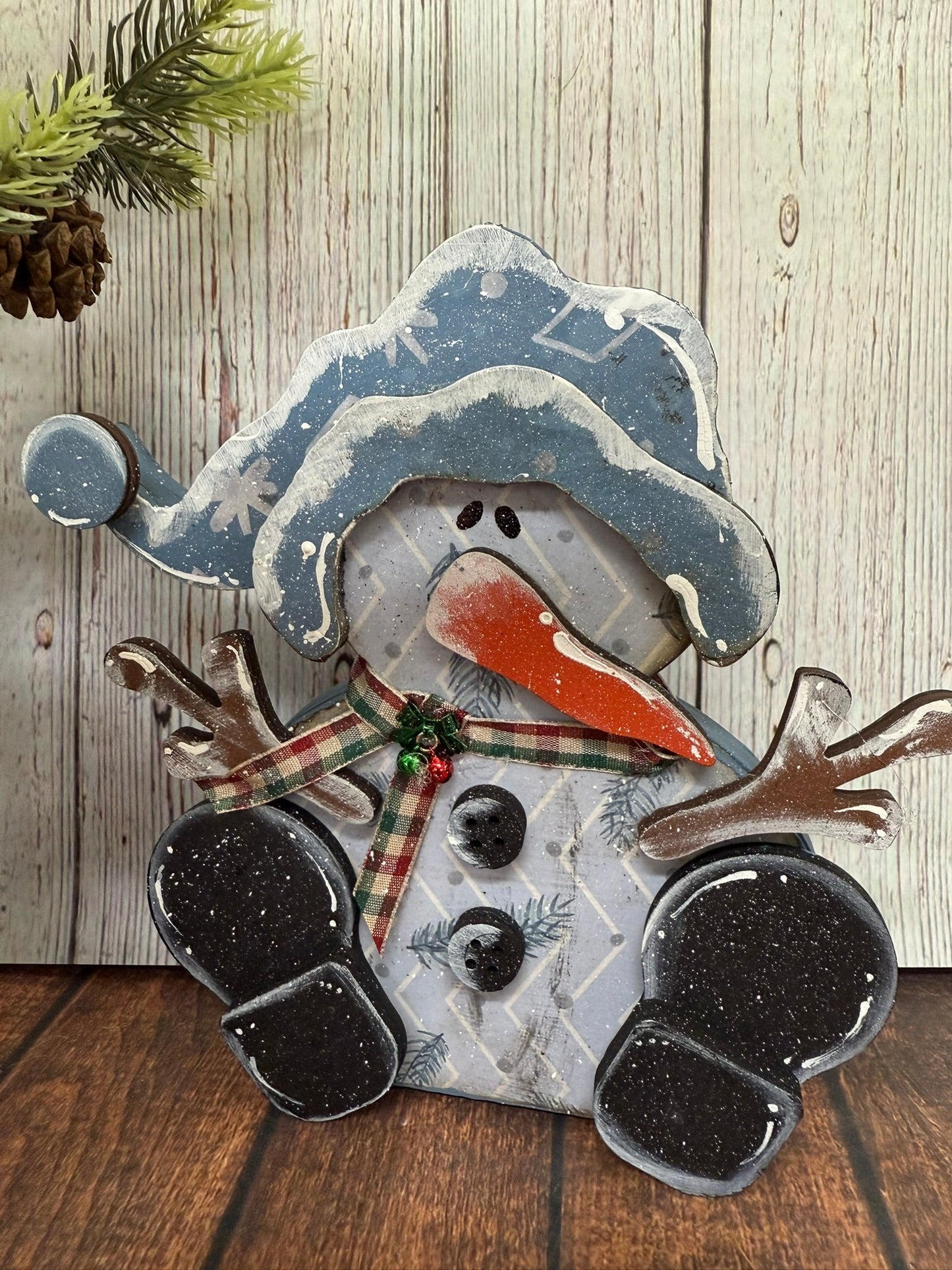 Whimsical Sitting Snowman - Nifty Decor & More