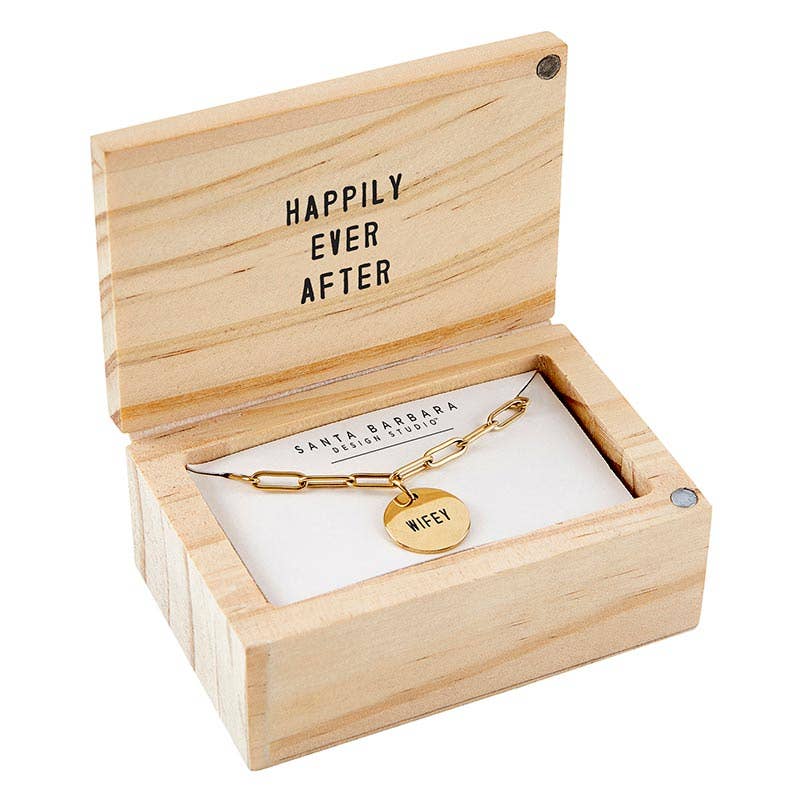 Wifey Link Chain Charm Necklace - Nifty Decor & More