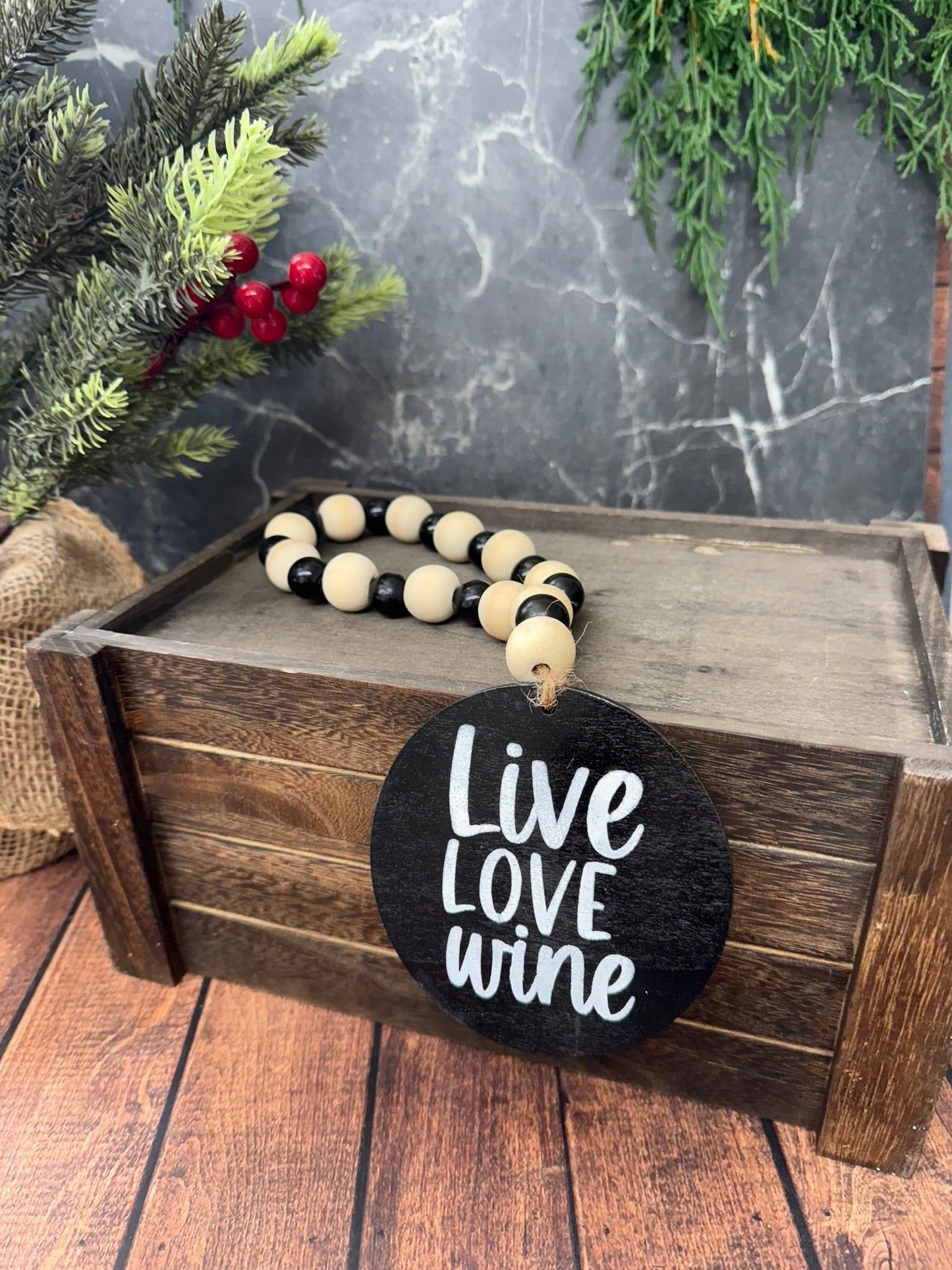 Wine Bottle Bead Garland