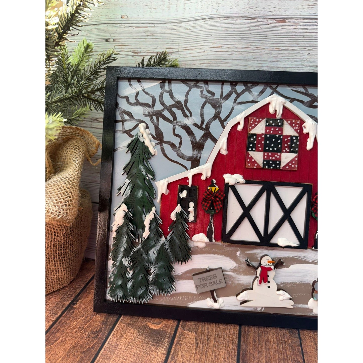 Winter Barn Scene - Nifty Decor & More