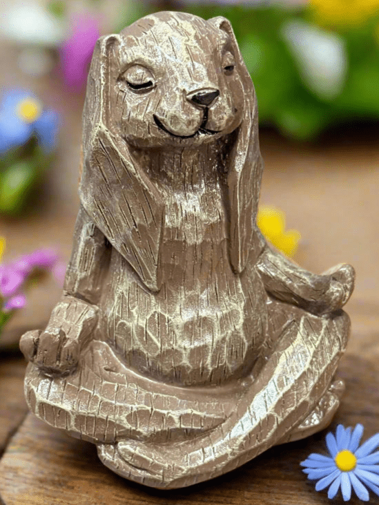 Yoga Bunny Figurine | 4.5" Cute Resin Art Decor for Home | Zen Gifts for Animal Lovers & Yoga Enthusiasts