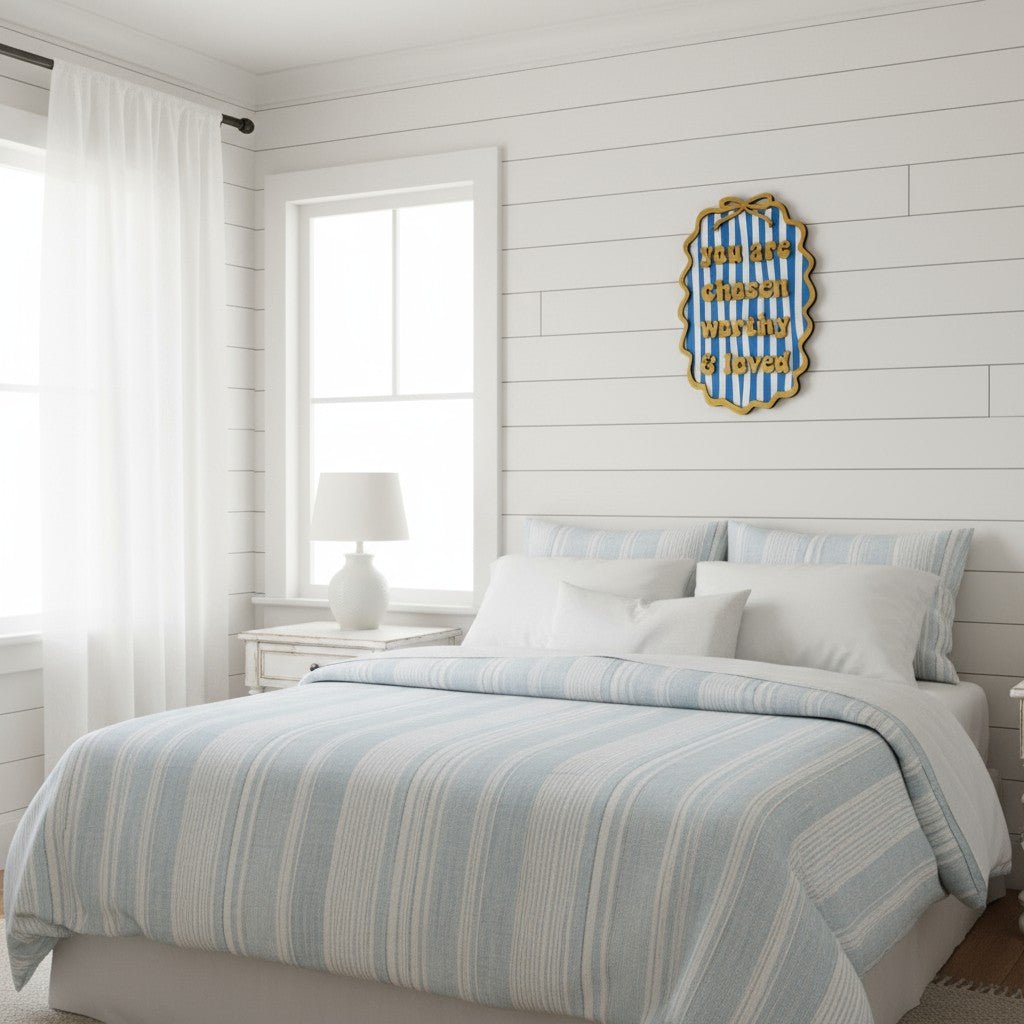 “You Are Chosen, Worthy, and Loved” Wall Sign Christian Home Sign