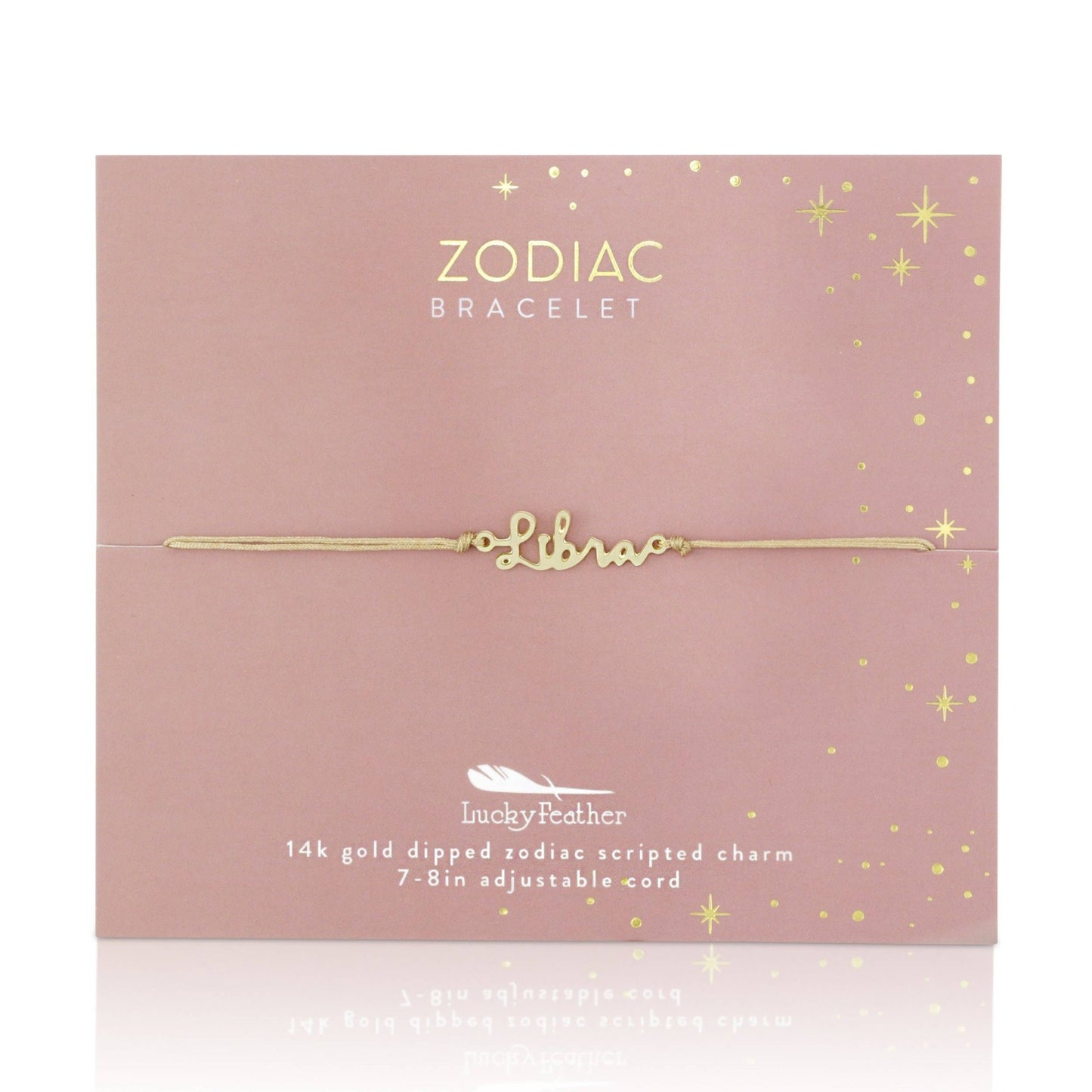 LIBRA Zodiac Cord Bracelet Gold - September 23 - October 22 Zodiac Sign Bracelets