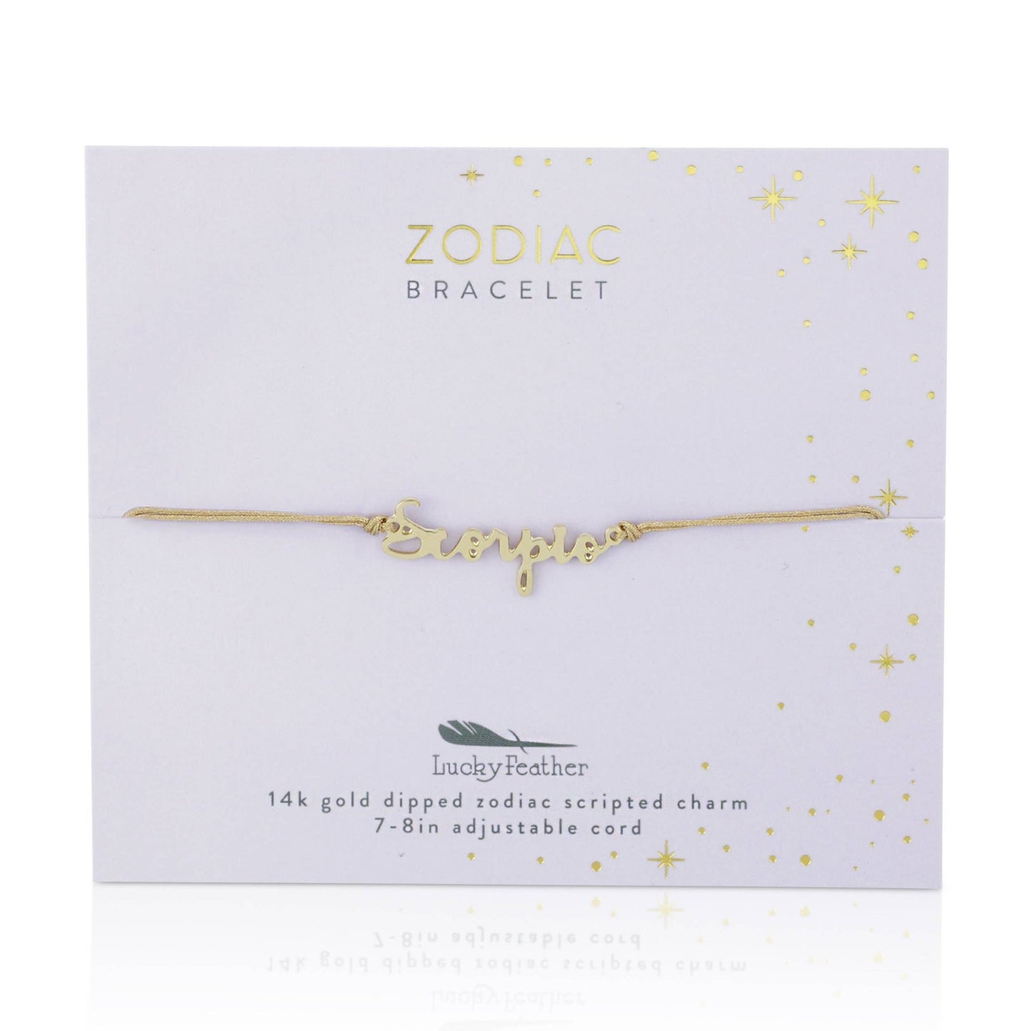 SCORPIO Zodiac Cord Bracelet Gold - October 23 - November 21 Zodiac Sign Bracelets