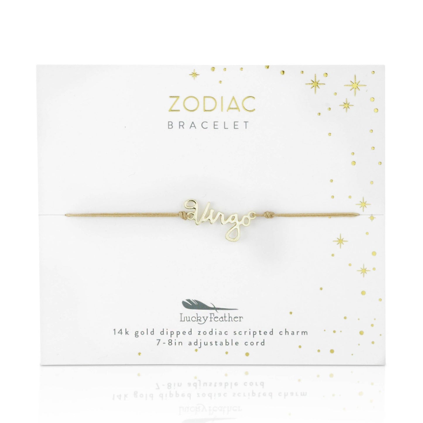VIRGO Zodiac Cord Bracelet Gold - August 23 - September 22 Zodiac Sign Bracelets