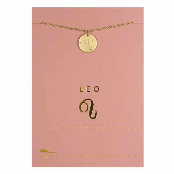 LEO Zodiac Necklace - Gold - (July 23-Aug 22) Zodiac Necklace