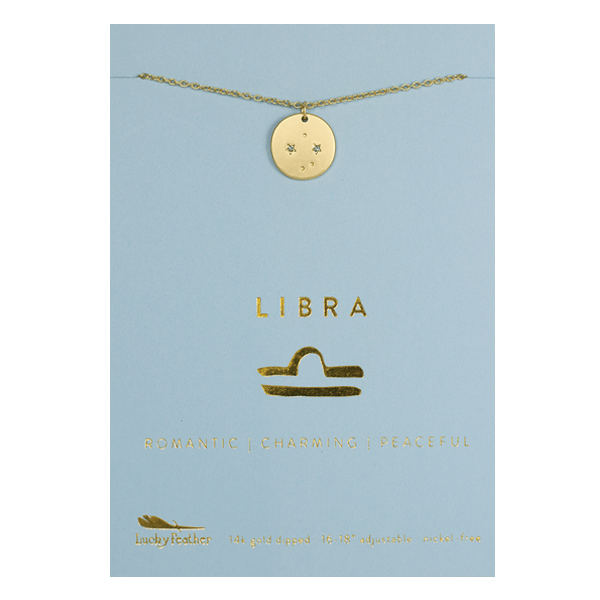 LIBRA Zodiac Necklace - Gold - (Sept 23-Oct 22) Zodiac Necklace