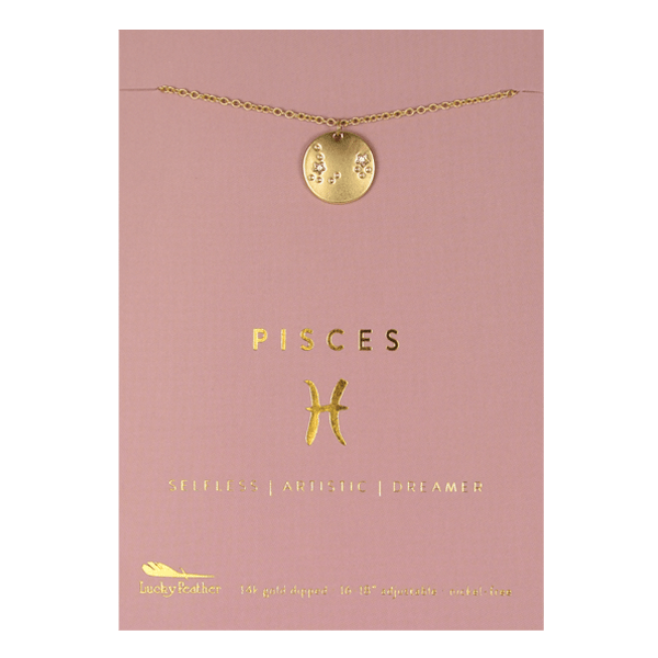 PISCES Zodiac Necklace - Gold - (Feb 19-Mar 20) Zodiac Necklace