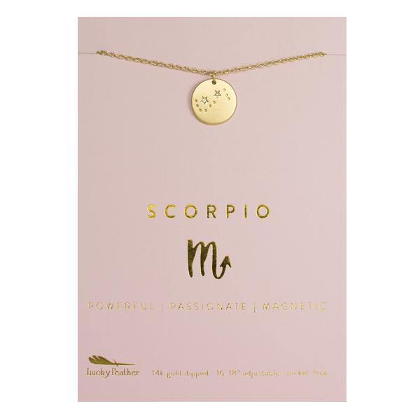 SCORPIO Zodiac Necklace - Gold - (Oct 23-Nov 21) Zodiac Necklace