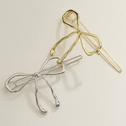 Metallic Bow Hair Clip