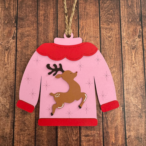 Ugly Sweater Sign  Reindeer  