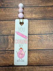 Valentine's Day Bookmarks Color