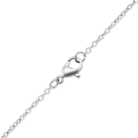 Paw Print Cutout Vertical Stainless Steel Bar Necklace