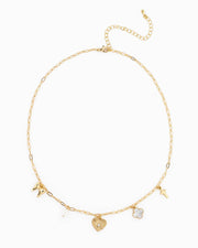Sunburst Heart Mixed Charm Necklace charm necklace