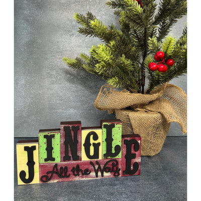 Christmas Word Blocks Christmas Shelf Sitter Jingle  