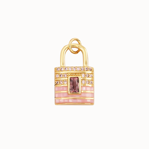Blushing Lock Charm Add-On, Dainty Necklace, Bracelet & Anklet Accessory, Perfect Charm Gift for Her charm