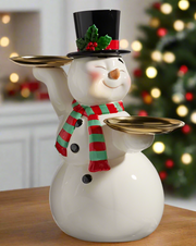 RAZ - 16" Retro Snowman Cake Plate cake plate