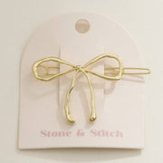 Metallic Bow Hair Clip GD ONE 5DH88016