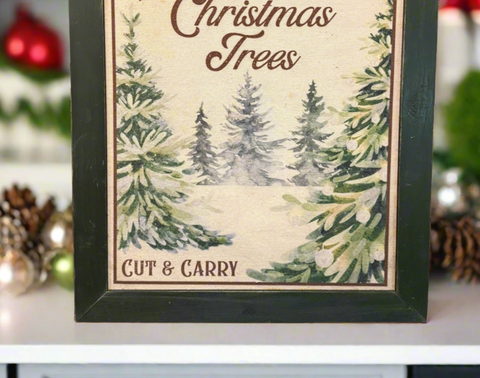 Farm Fresh Christmas Trees Framed Hanger