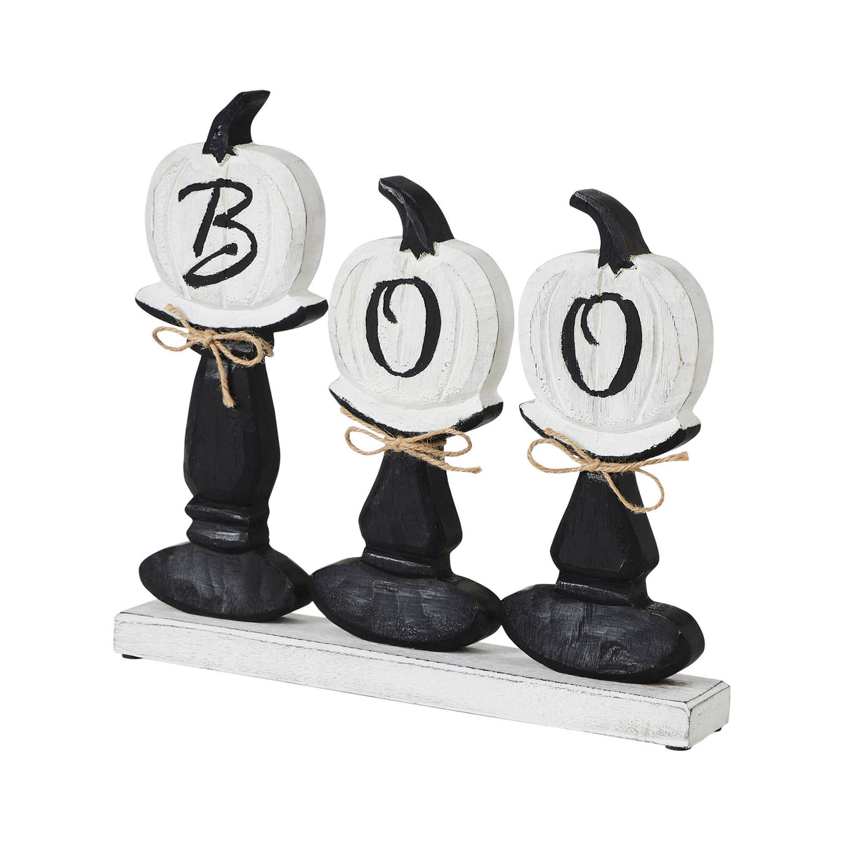 BOO Pumpkin Wood Tabletop Sign, 13.5" Halloween Decor