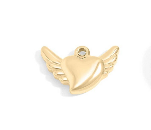 Faith & Love Charms, 18K Gold PVD Coastal Stainless Steel Pendant, Gift for Mom, Mother&