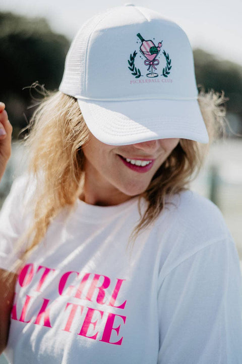 Pickleball Club Martini Foam Trucker Cap, Chic Girly Summer Hat, Fun Outdoor Sun Protection, Trendy Gift for Her Trucker Hats