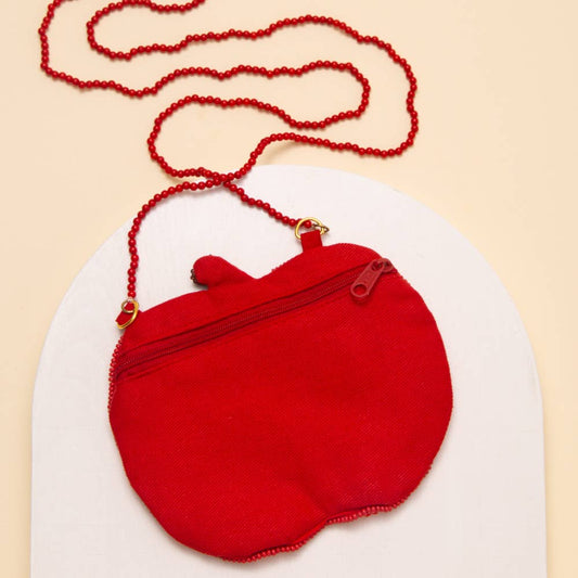 Sequin Beaded Apple Crossbody Bag - “#1 Teacher” Seed Bead Bag