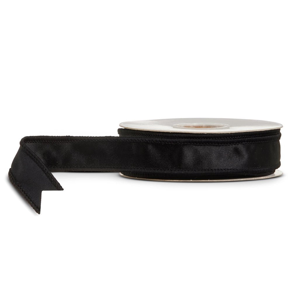 1" X 10 Yds Black Satin Wired Ribbon - Nifty Decor & More