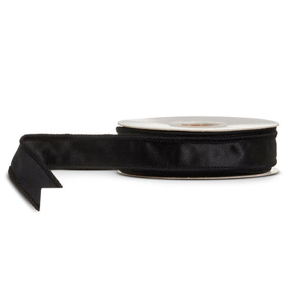 1" X 10 Yds Black Satin Wired Ribbon - Nifty Decor & More