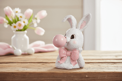 10" Bowtie Bunnies Blowing a Bubble Set - Nifty Decor & More
