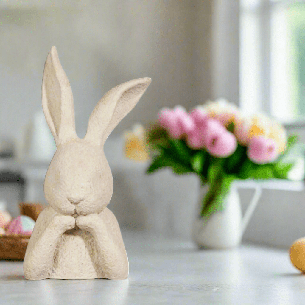 10" Rabbit Bust | Resin Home Decor | Stylish Easter Decoration | Rustic Rabbit Figurine for Spring Decor - Nifty Decor & More