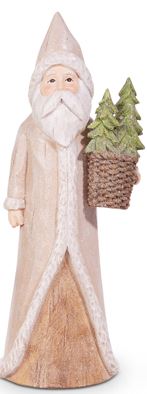 10.25" Natural Santa Figurine by Haley Bush - Choice of 3 Styles: Wreath, Star, or Tree - Nifty Decor & More